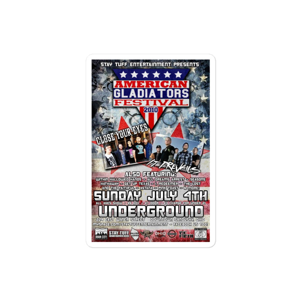 AMERICAN GLADIATORS FESTIVAL 2010 (Event Sticker)