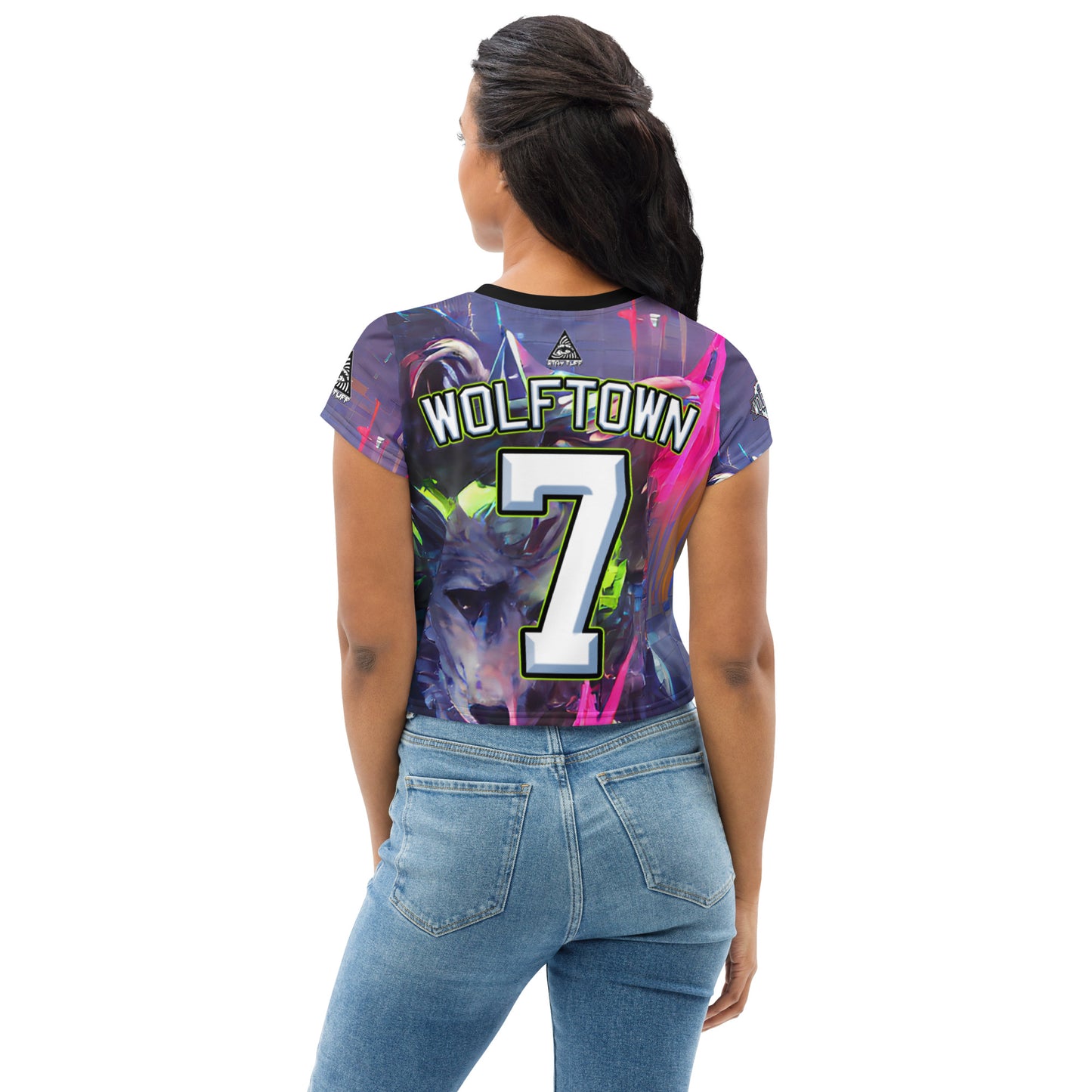 WOLFTOWN 'ANXIETY' (All-Over Print Crop Top)