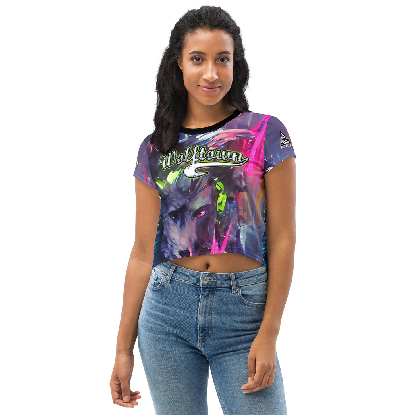 WOLFTOWN 'ANXIETY' (All-Over Print Crop Top)