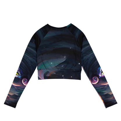 PARALLEL WORLDS (All Over Print Long-Sleeve Crop Top)