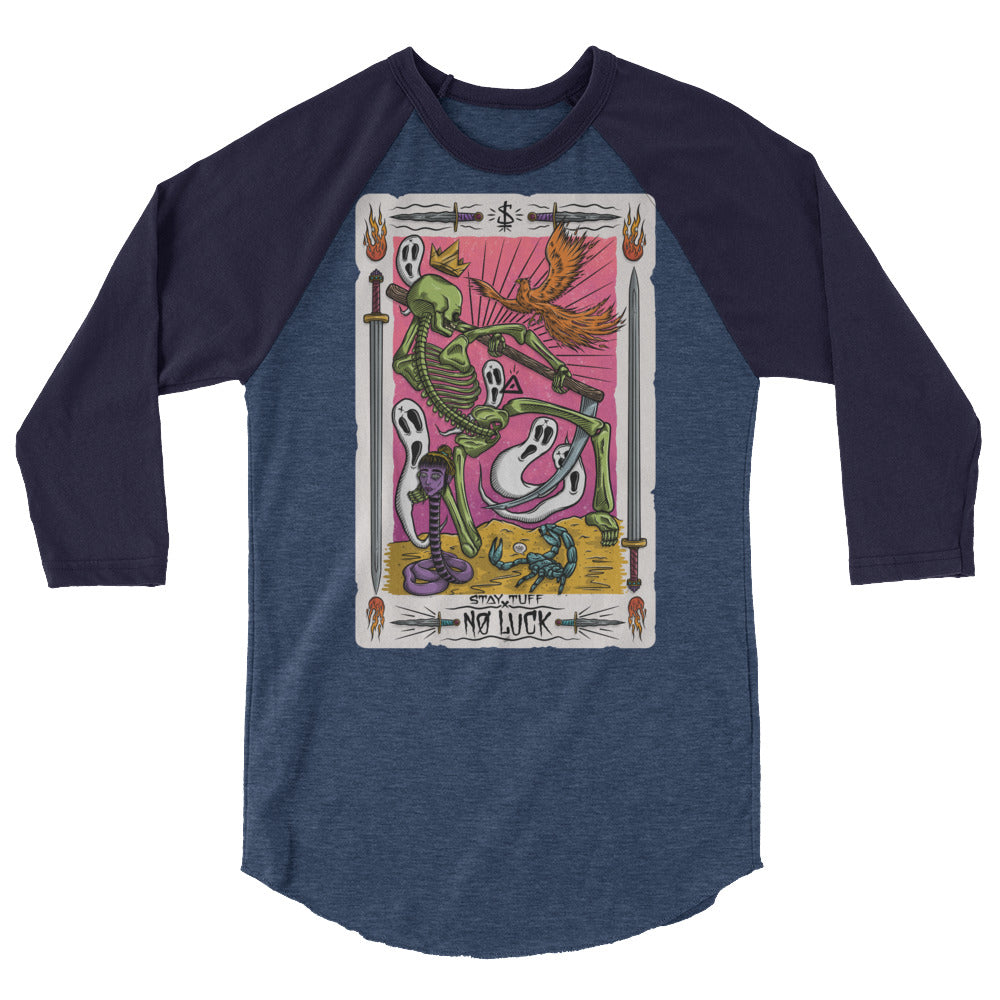 NO LUCK 'TAROT CARD' (3/4 Sleeve Raglan T-Shirt)