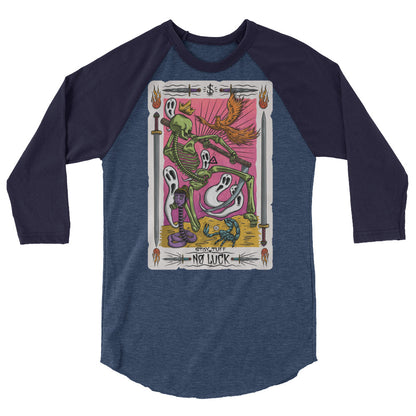 NO LUCK 'TAROT CARD' (3/4 Sleeve Raglan T-Shirt)